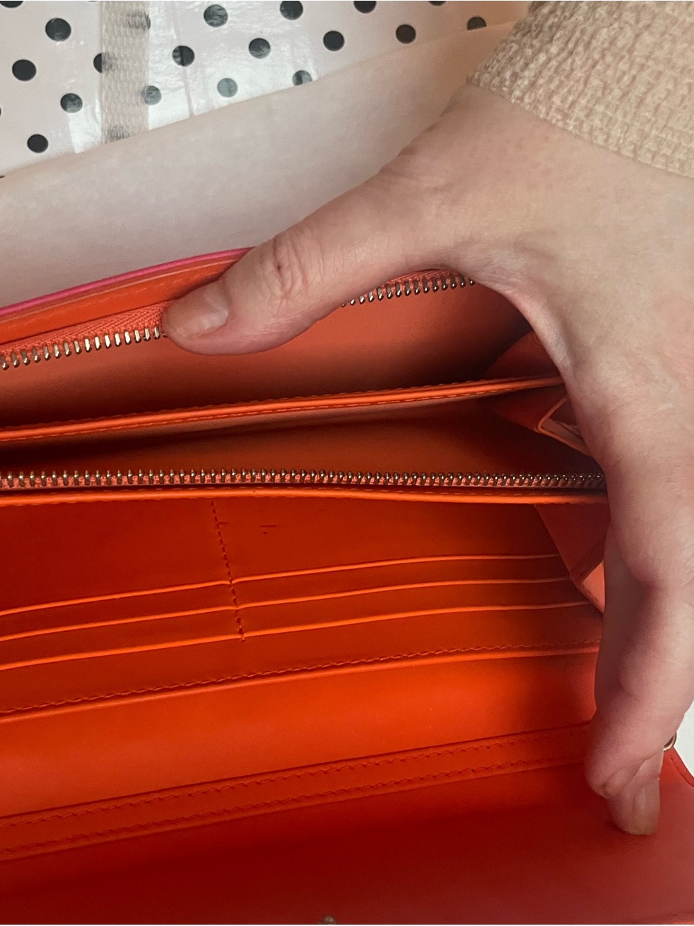 Christian Dior 2014 Pink & Orange Lambskin Cannage Rendezvous WOC Crossbody - Picture 12 of 16